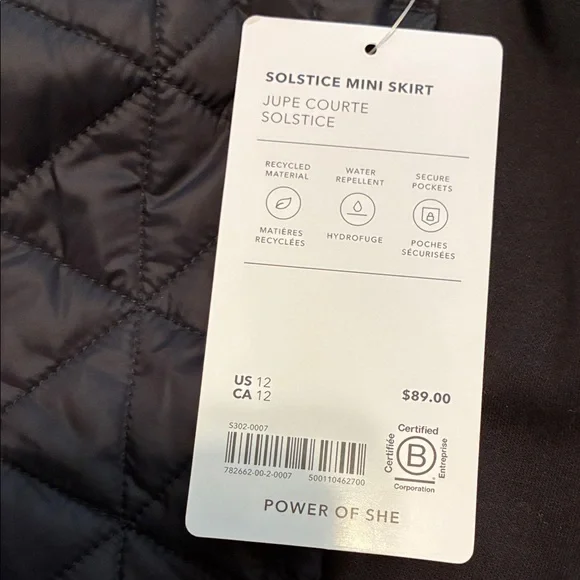 Athleta Black Quilted Women's Skirt NWT New - Picture 3 of 7